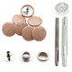 15mm 4-Part Metal Press Studs (Silver Back Snaps/(100 Sets)) with Hand Fixing Tool